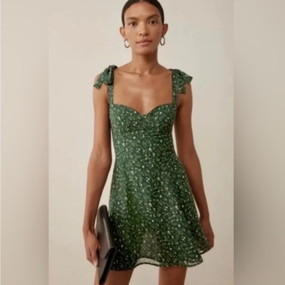 Reformation Green Floral Niara Mini Dress - Make Me An Offer!!!